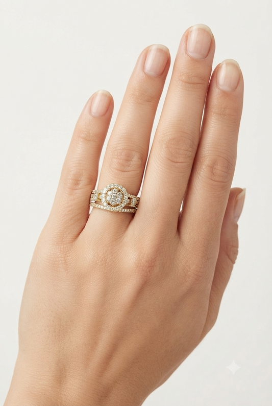 Modern Three Row Ring