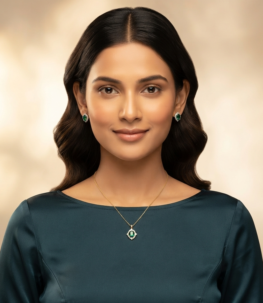 Emerald Radiance Diamond Pendant