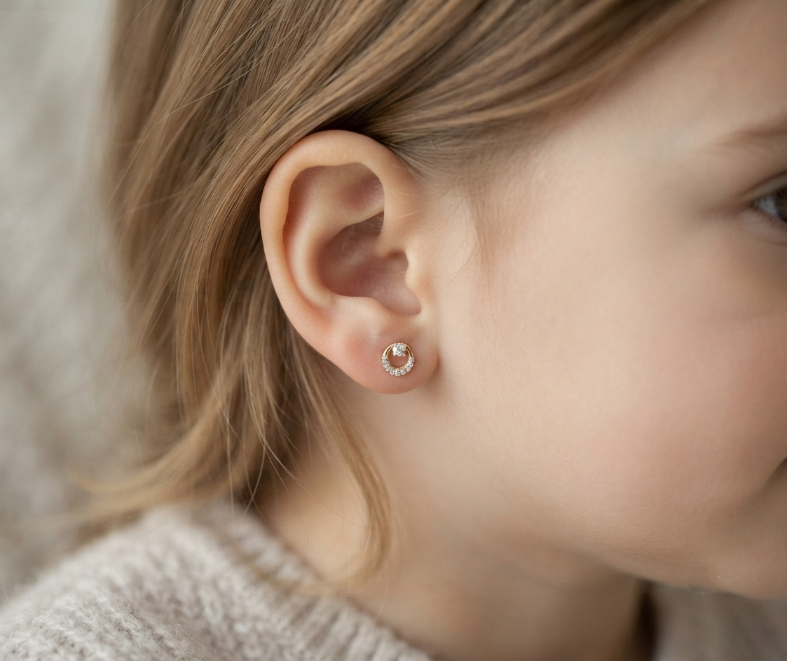 Tiny Moonbeam Diamond Studs