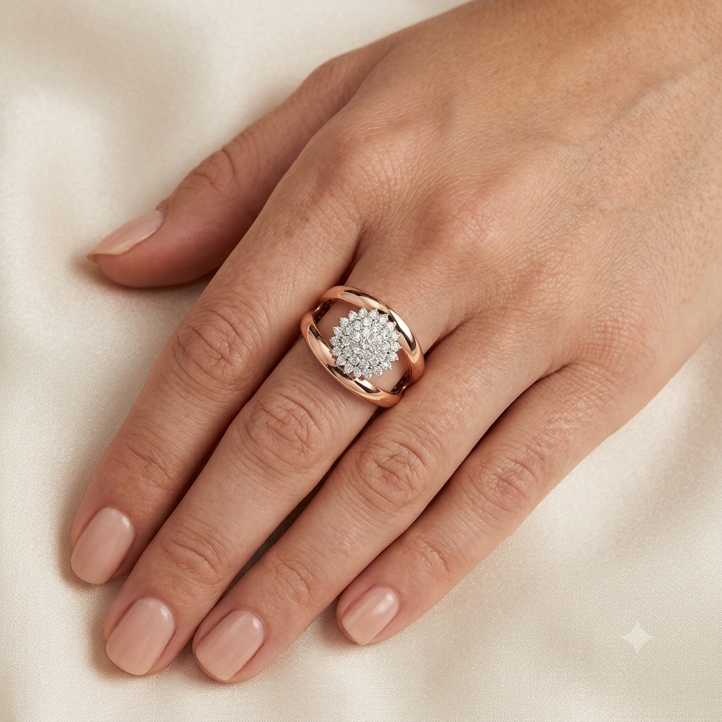 Dual Band Bloom Diamond Ring