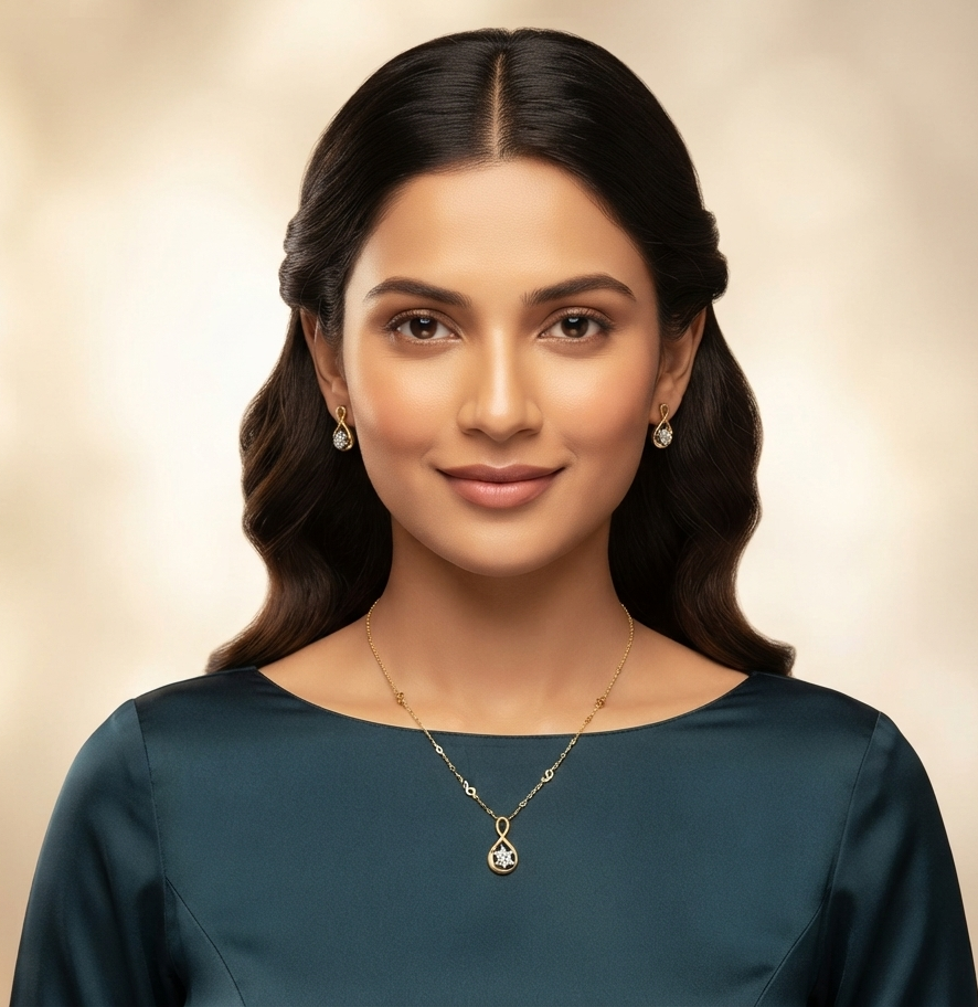 Moonshine Diamond Pendant Earring Set