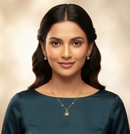 Moonshine Diamond Pendant Earring Set