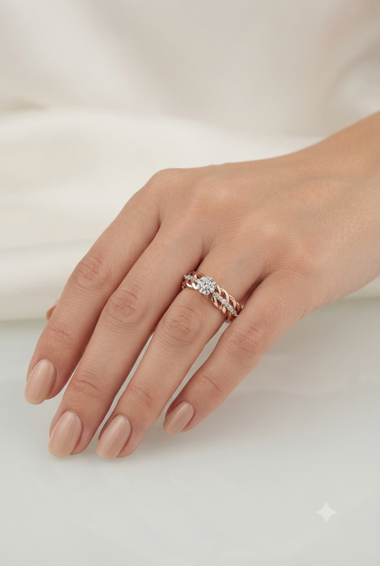 Helical Knot Diamond Ring