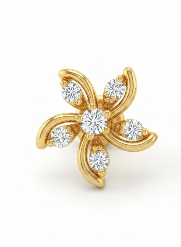 Swirl Blossom Diamond NosePin