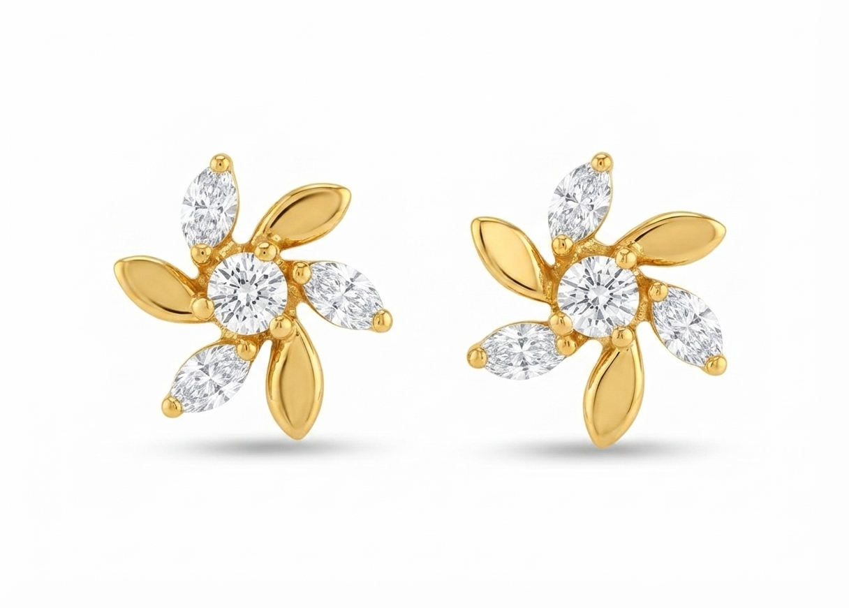 Fusion Floret Diamond Stud
