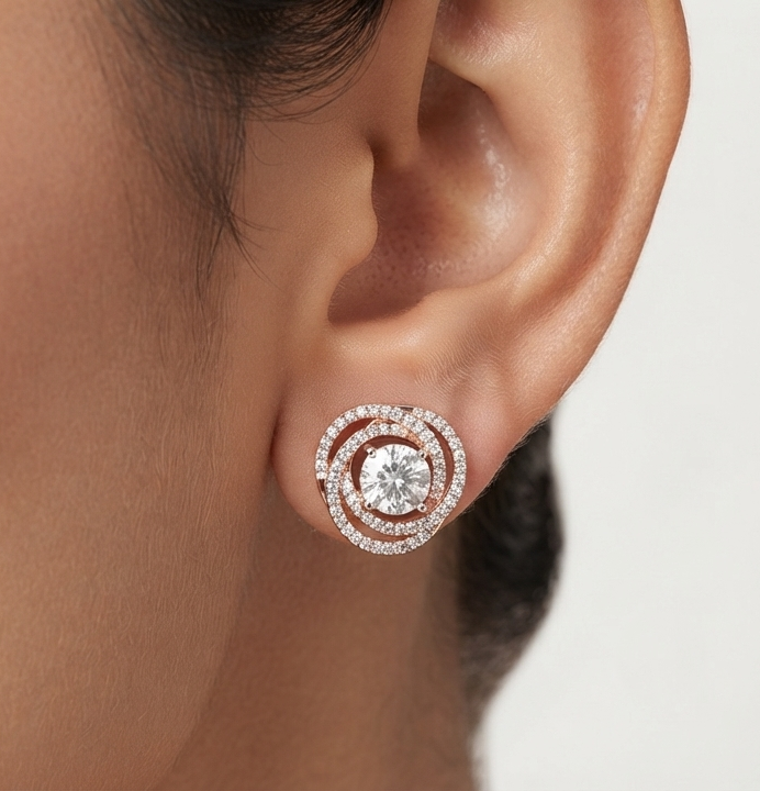 Diamond Spiral Earrings