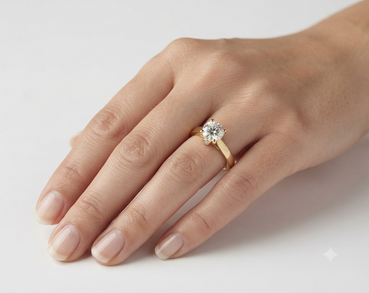 Rose Glow Solitaire Ring