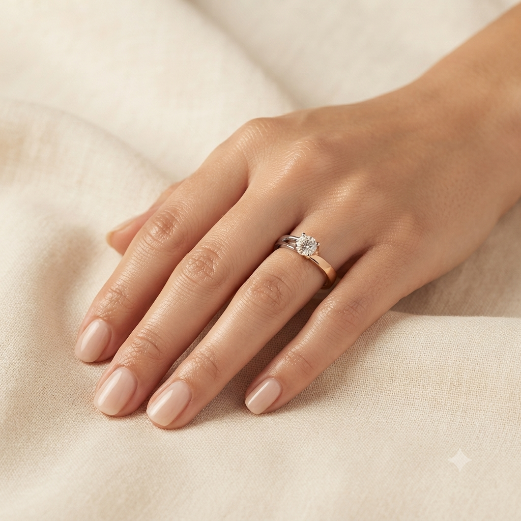 Dual Embrace Solitaire Engagement Ring