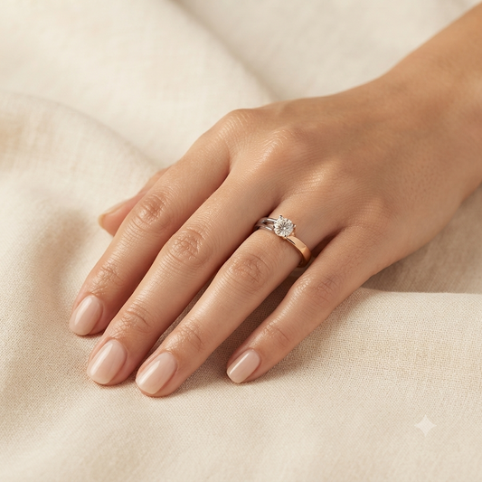 Dual Embrace Solitaire Engagement Ring