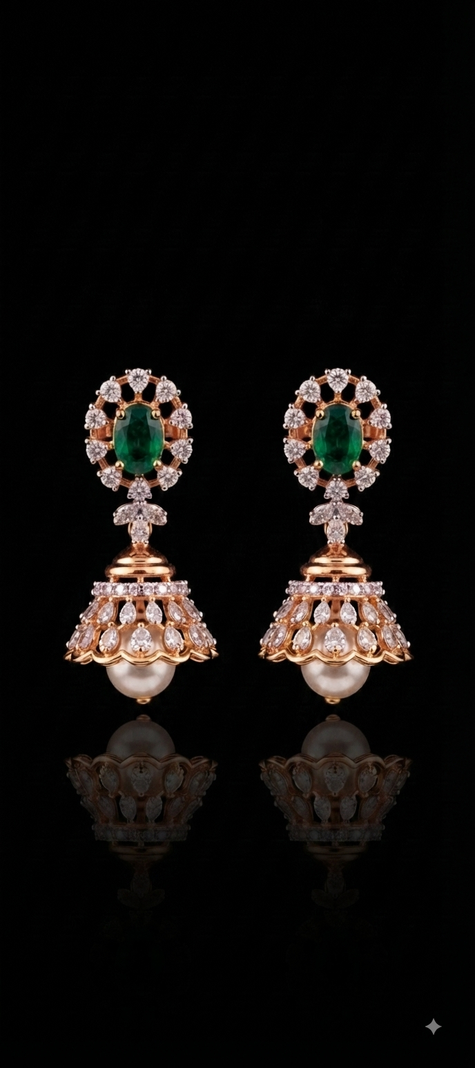 Regal Bloom Diamond Jhumka