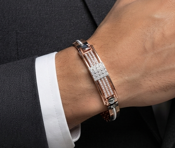 Glamorous Diamond Men Kada