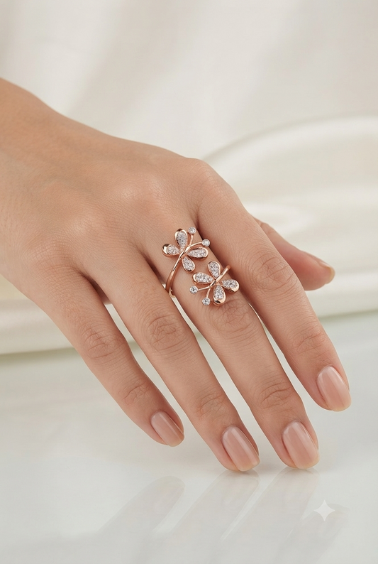 Butterfly Yoke Diamond Ring