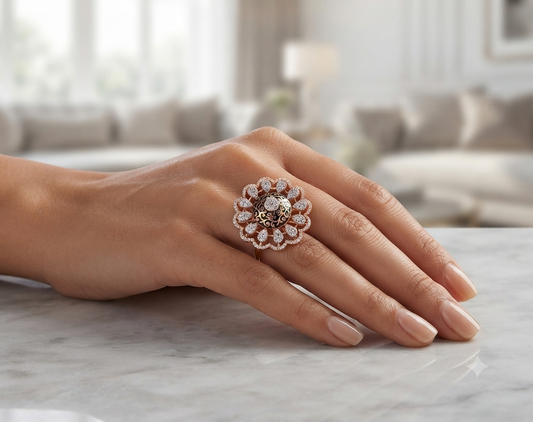 Carnation Bloom Diamond Ring