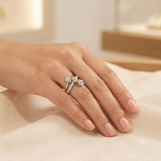 Floral Cluster Diamond Ring