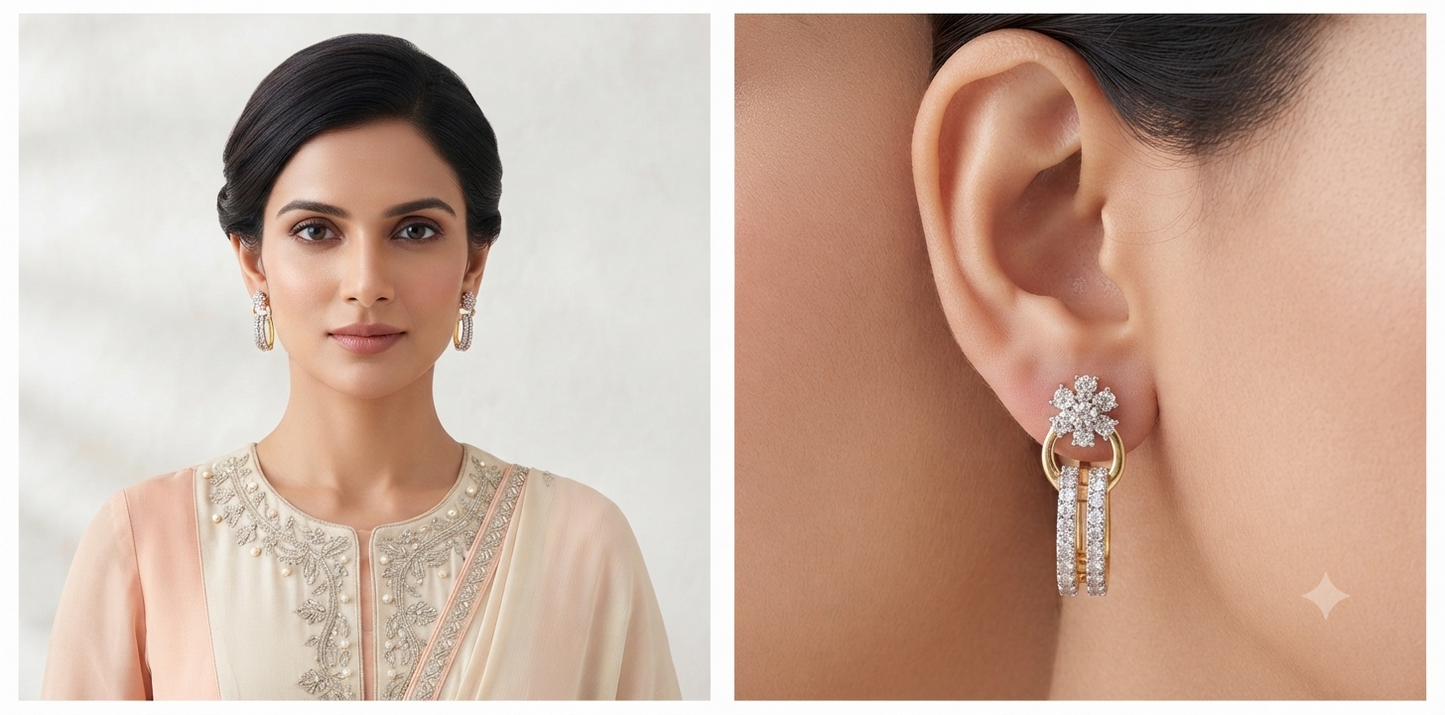 Callista hoop diamond earring