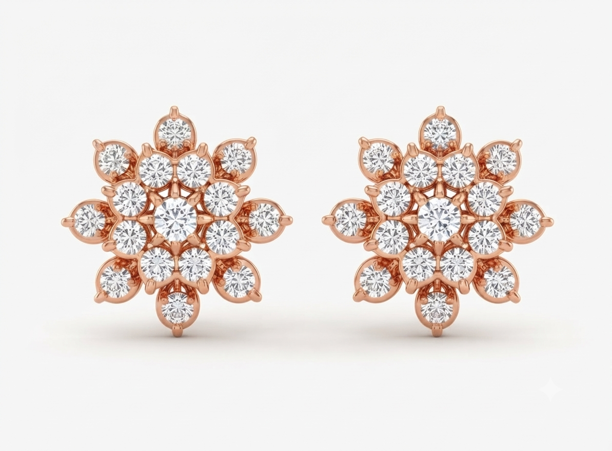 Floral Guttusaar Diamond Stud