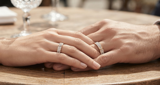 Signature Weave Diamond Couple Ring