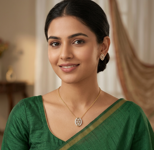 Delicate diamond pendant chain