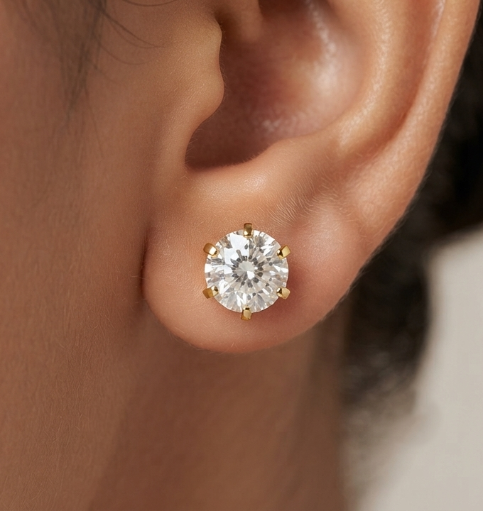 Crown Solitaire Diamond Stud