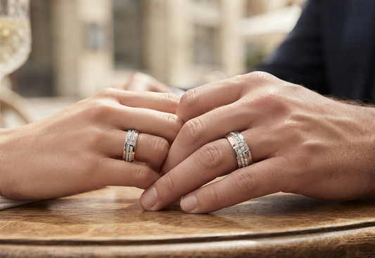 Parallel Universe Diamond Couple Rings