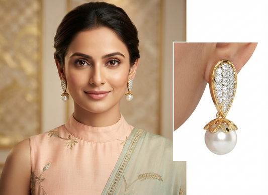 Graceful Teardrop Pearl Earrings