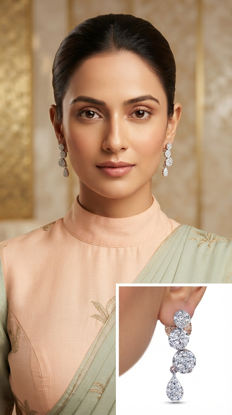 Classic Cluster Diamond Earring