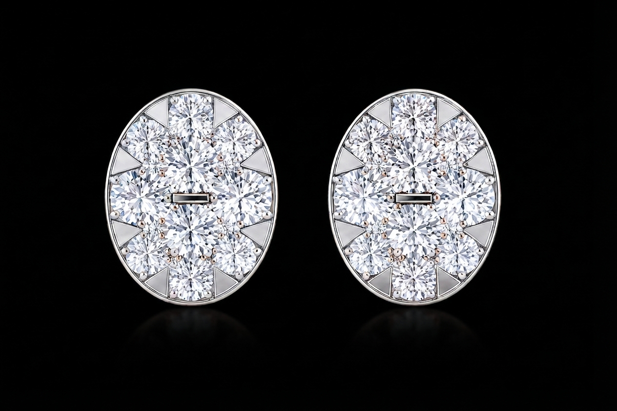 Aura Oval Diamond Earrings