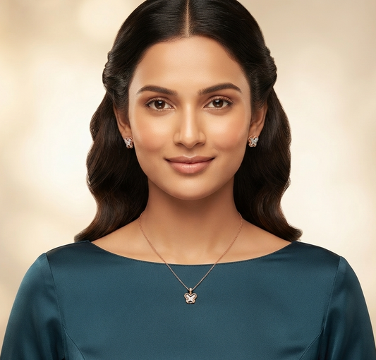 Brilliant Butterfly Pendant Set