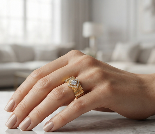 Helical Diamond Ring