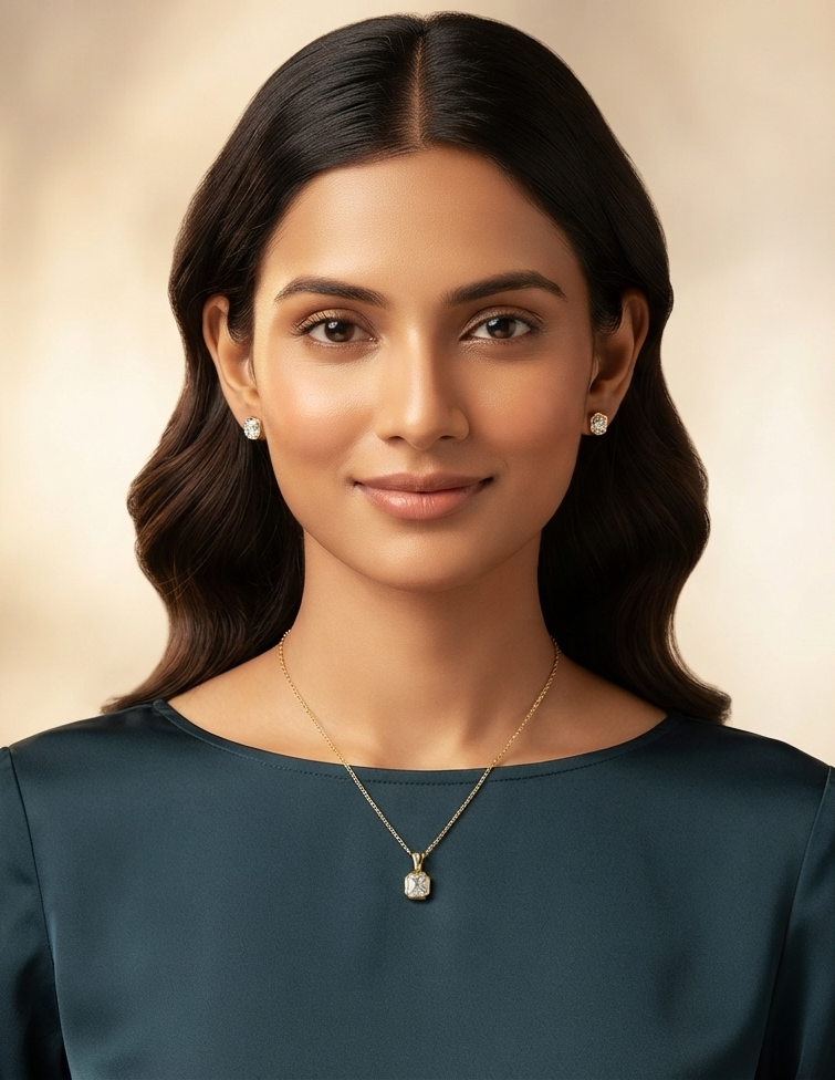 Minimal Gleam Asscher Diamond Pendant