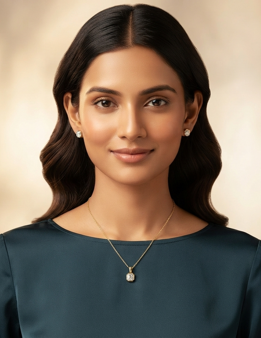 Minimal Gleam Asscher Diamond Pendant