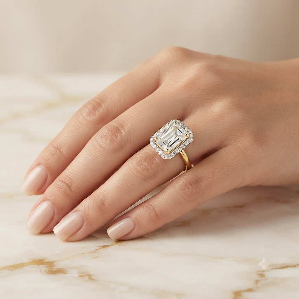 Stunning Emerald-Cut Solitaire Diamond Ring