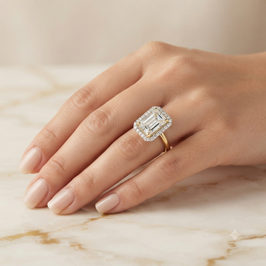 Stunning Emerald-Cut Solitaire Diamond Ring