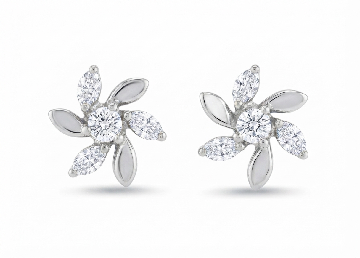 Fusion Floret Diamond Stud