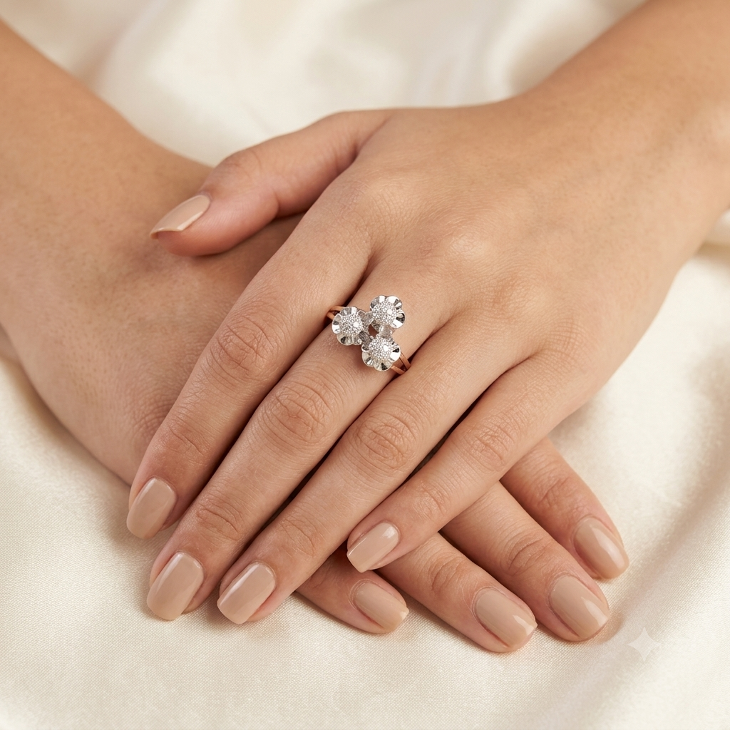 Triple Bloom Diamond Ring