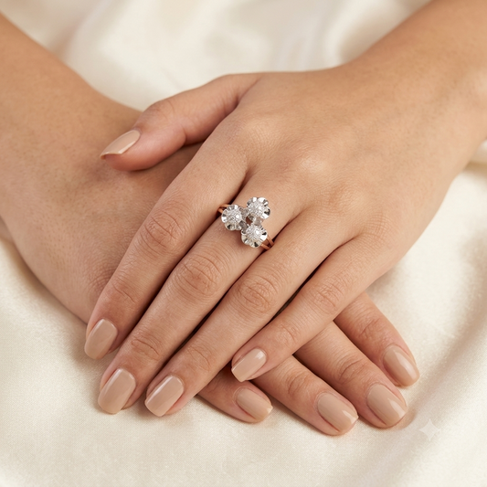 Triple Bloom Diamond Ring