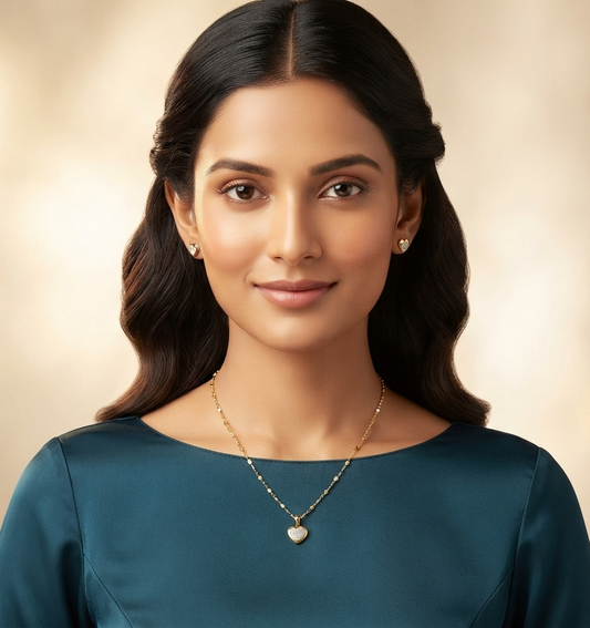 Classic Heart Diamond Pendant Set