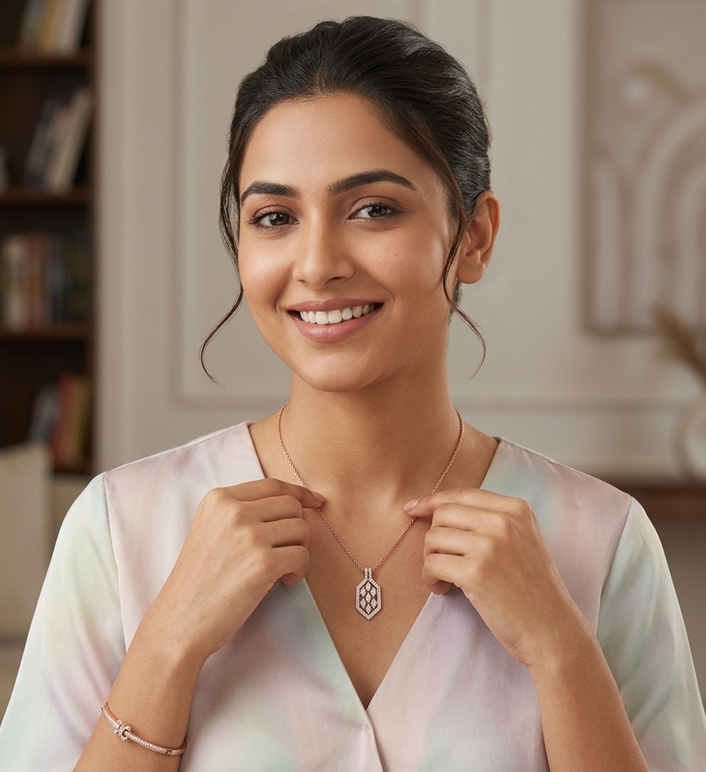 Luxe Lattice Diamond Pendant