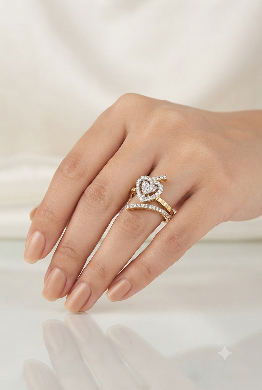 Heart Bypass Diamond Ring