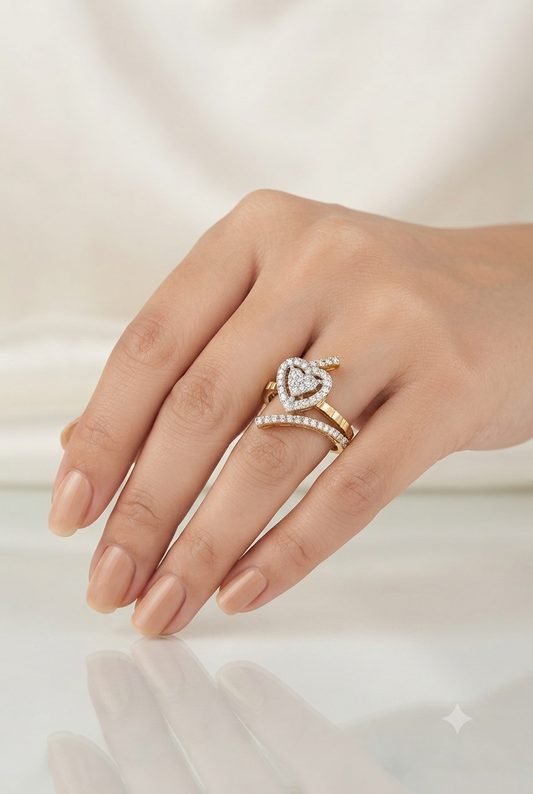 Heart Bypass Diamond Ring