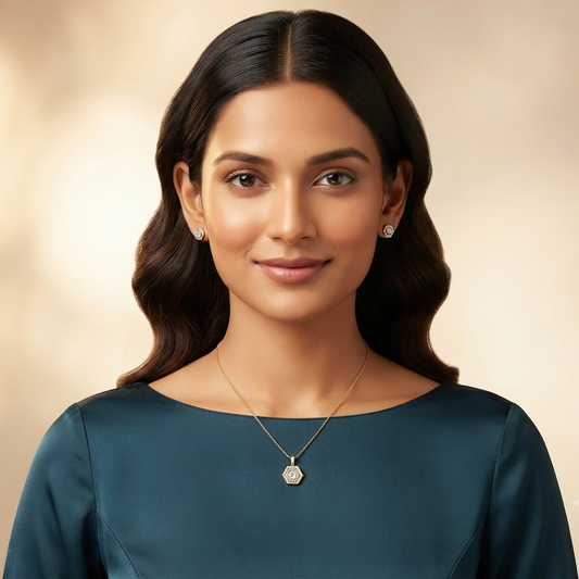 Hexagon Halo Pendant