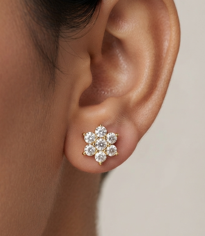 Diamond Buds Earring