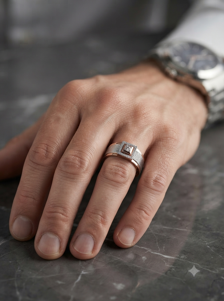 Fusion Shine Square Ring for Men