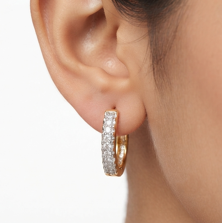 Linear cluster diamond earring