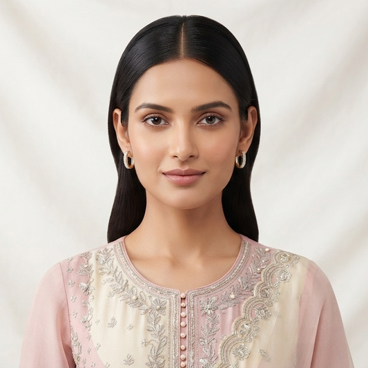 Linear cluster diamond earring