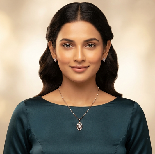 Autumn Leaf Diamond Pendant Set
