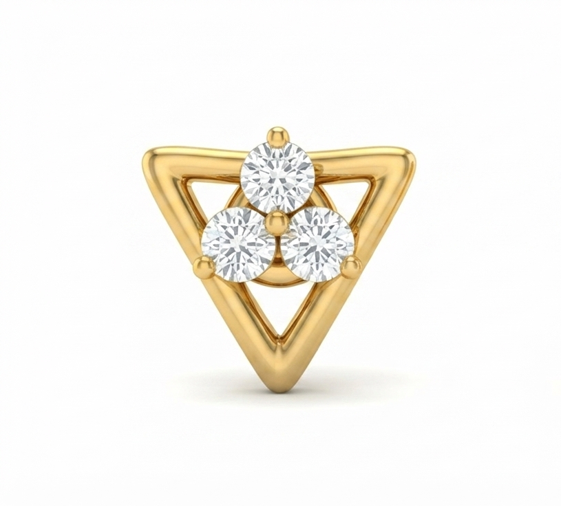 Trikona Diamond NosePin