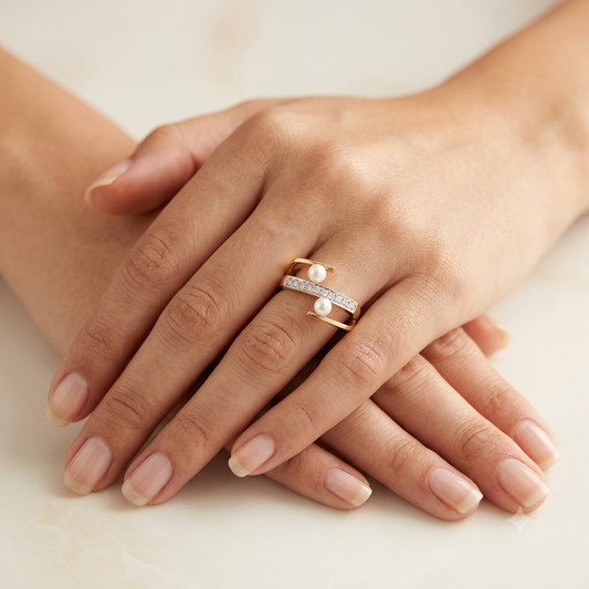 Pearl Axis Modern Ring
