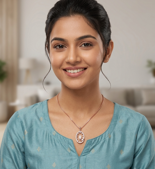 Sparkling Oval Shaped Pendant