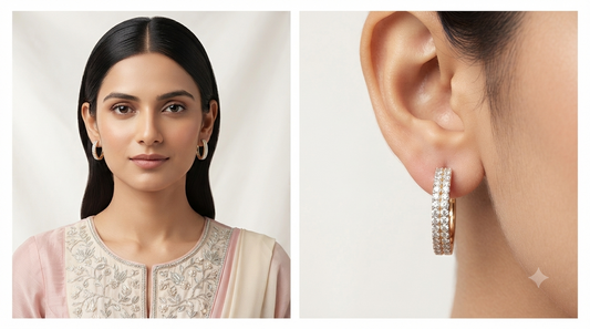 Glitter Hoop Diamond Earrings